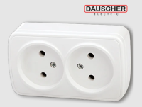 РОЗЕТКА ДВОЙНАЯ БЕЗ ЗАЗЕМЛЕНИЯ ДАУШЕР